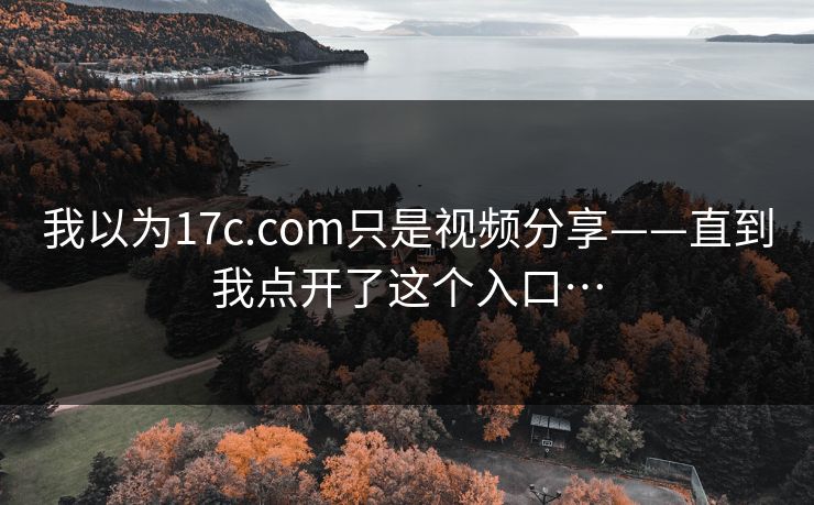 我以为17c.com只是视频分享——直到我点开了这个入口…