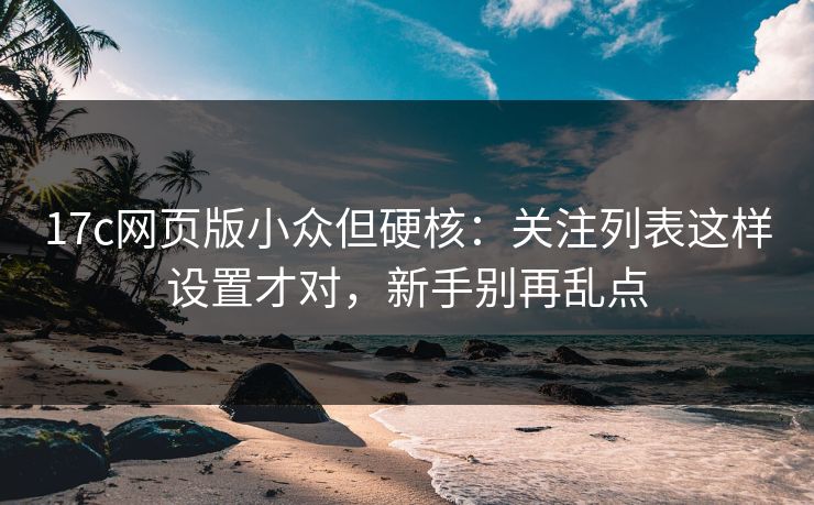 17c网页版小众但硬核：关注列表这样设置才对，新手别再乱点