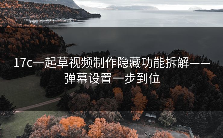 17c一起草视频制作隐藏功能拆解——弹幕设置一步到位 17c一起草视频制作隐藏功能拆解——弹幕设置一步到位